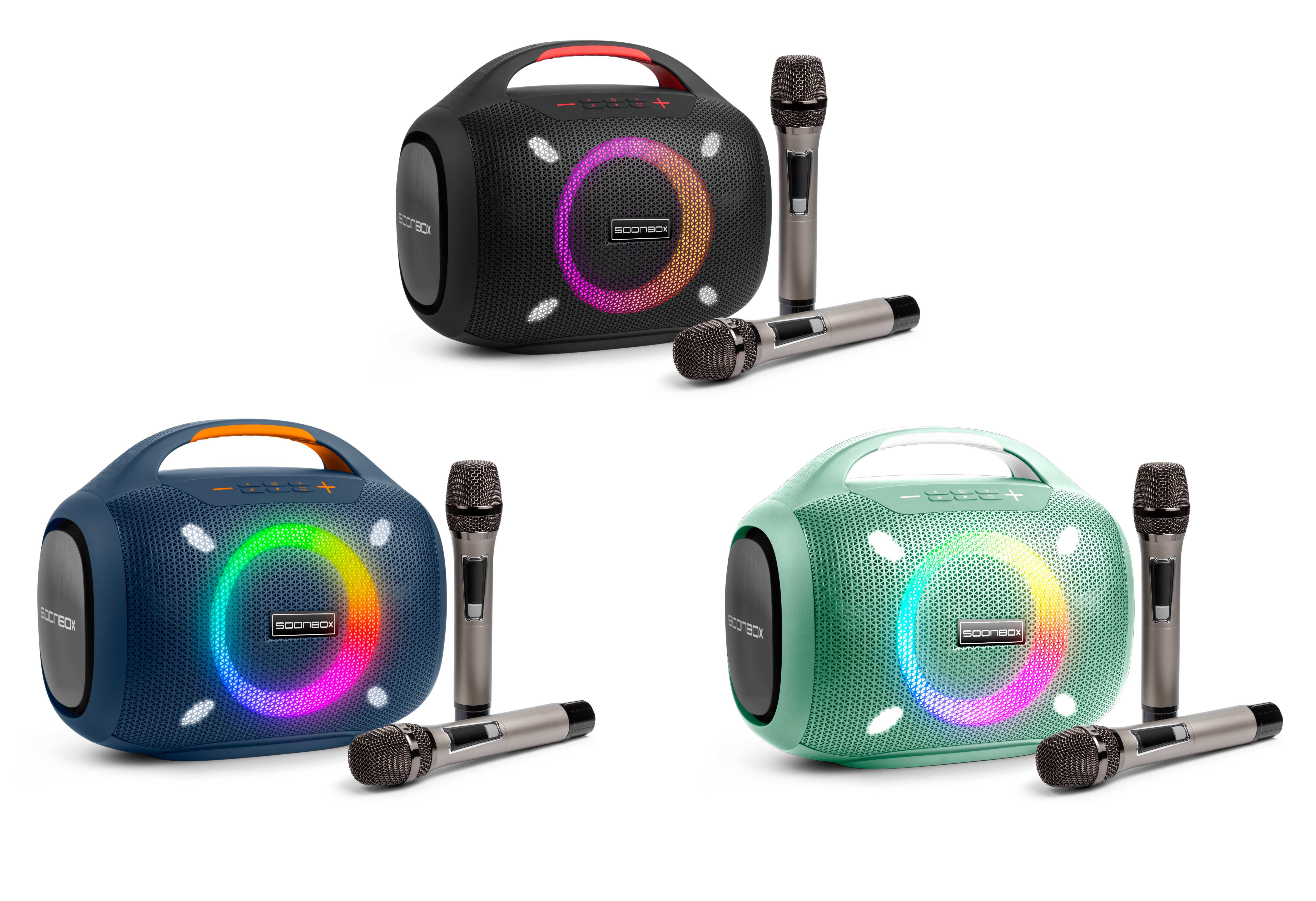 SOONBOX-S6300 Portable Party Speaker with Built-in Lights and Wireless Mic